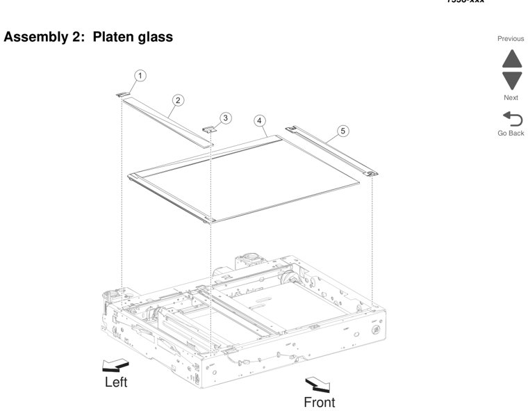 Assembly 2: Platen glass parts diagram - Lexmark X950 X952 X954 Parts