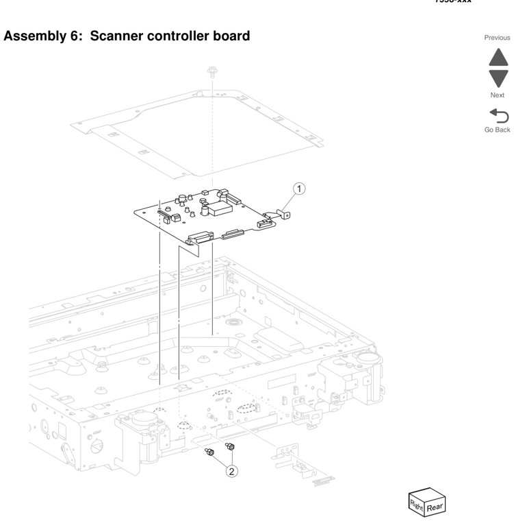 Assembly 6: Scanner controller board parts diagram - Lexmark X950 X952 X954 Parts