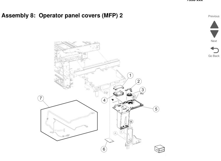Assembly 8: Operator panel covers (MFP) 2 parts diagram - Lexmark X950 X952 X954 Parts