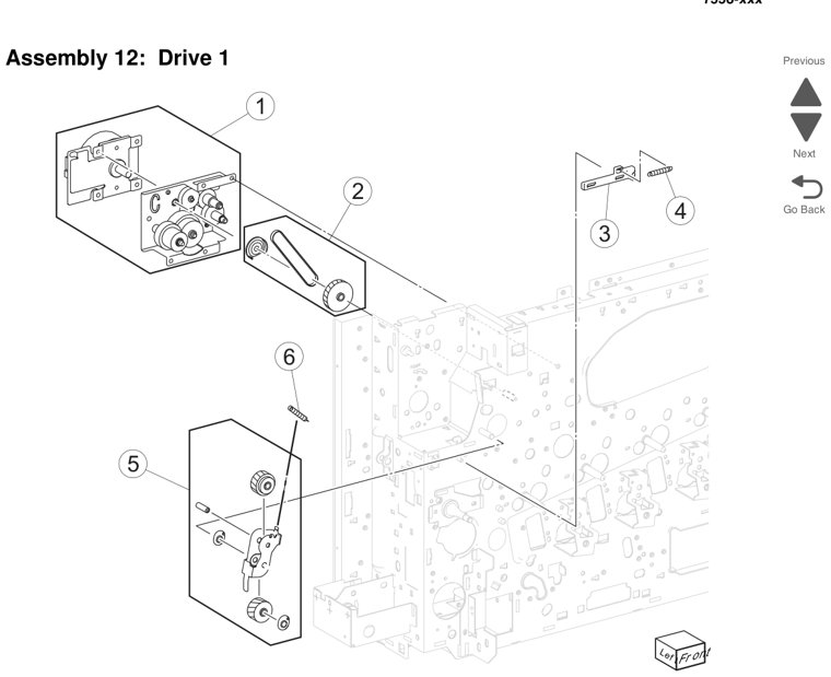 Assembly 12: Drive 1 parts diagram - Lexmark X950 X952 X954 Parts