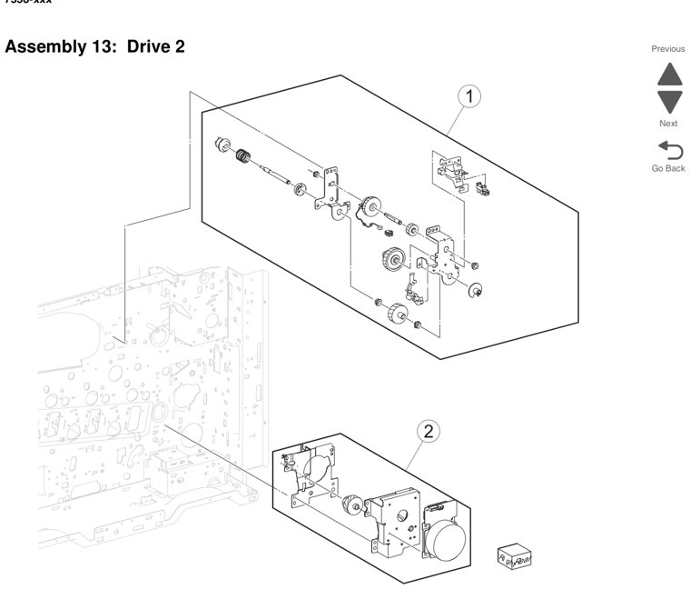 Assembly 13: Drive 2 parts diagram - Lexmark X950 X952 X954 Parts