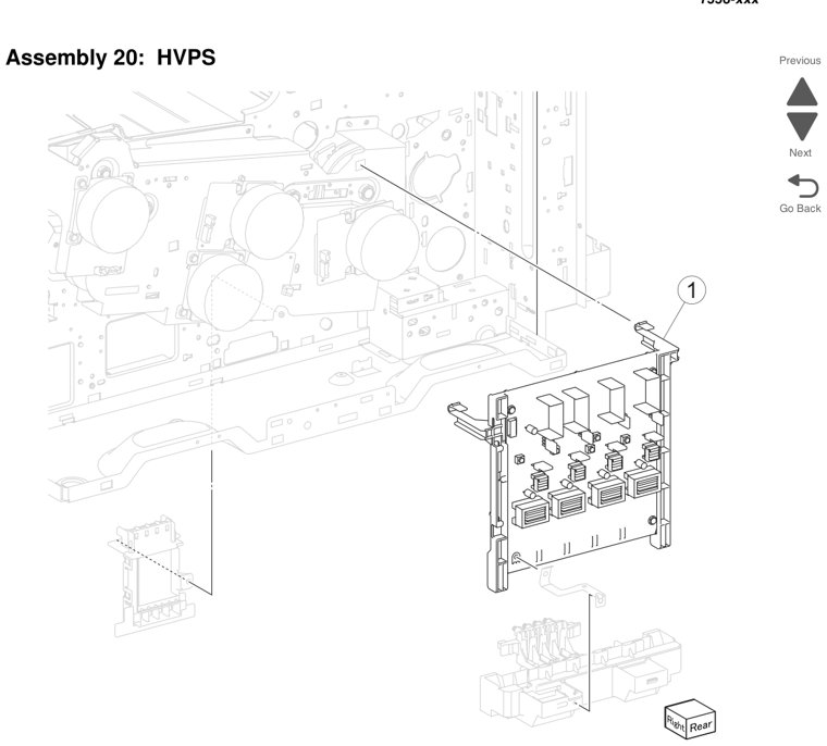 Assembly 20: HVPS parts diagram - Lexmark X950 X952 X954 Parts