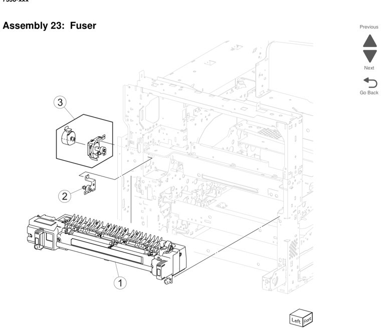 Assembly 25: Waste toner transfer parts diagram - Lexmark X950 X952 X954 Parts