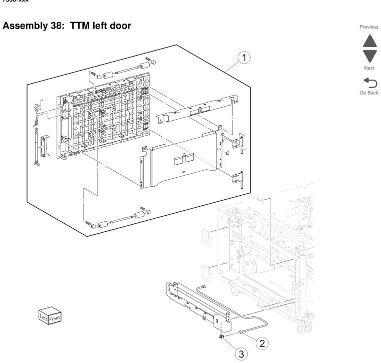 Assembly 40: TTM drive 1 parts diagram - Lexmark X950 X952 X954 Parts
