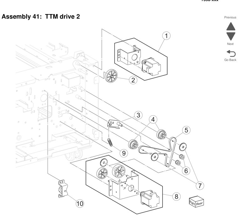 Assembly 41: TTM drive 2 parts diagram - Lexmark X950 X952 X954 Parts