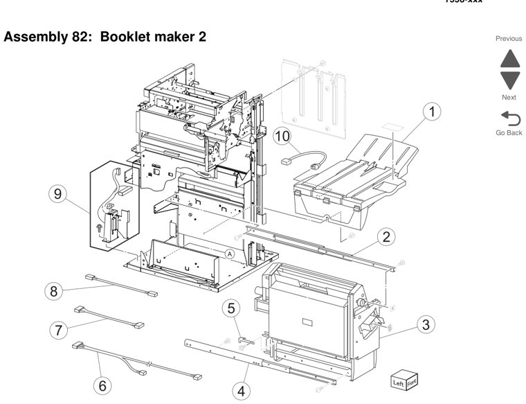 Assembly 82: Booklet maker 2 parts diagram - Lexmark X950 X952 X954 Parts