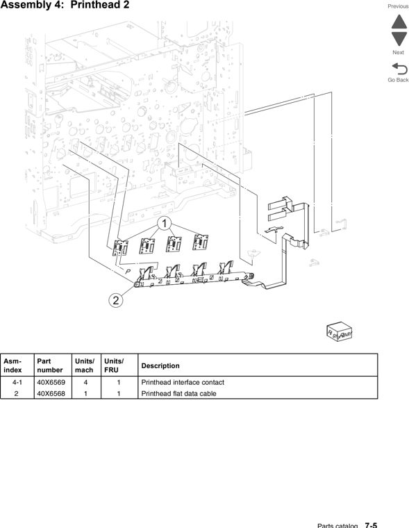 Assembly 4: Printhead 2 parts diagram - Lexmark C950 Parts