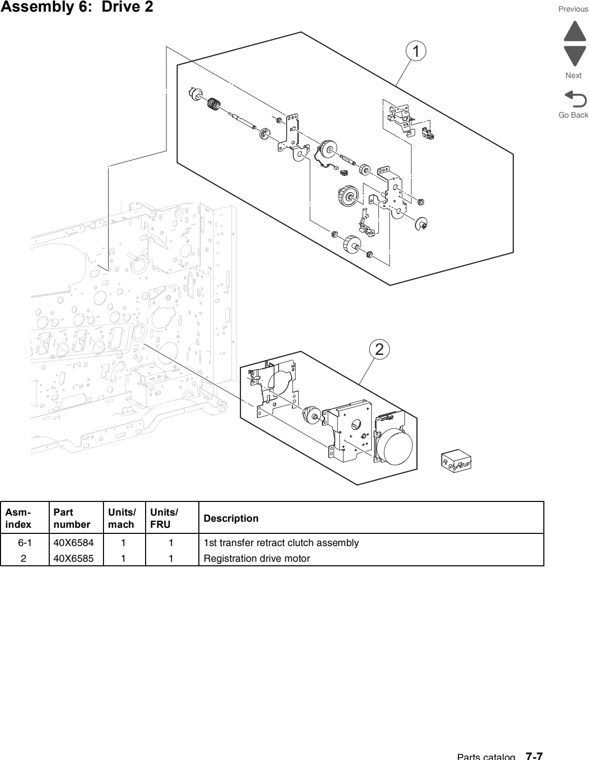 Assembly 6: Drive 2 parts diagram - Lexmark C950 Parts