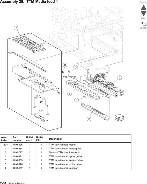 Assembly 29: TTM Media feed 1 parts diagram - Lexmark C950 Parts