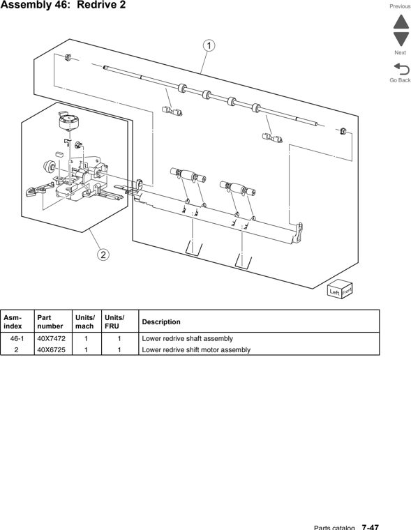 Assembly 46: Redrive 2 parts diagram - Lexmark C950 Parts
