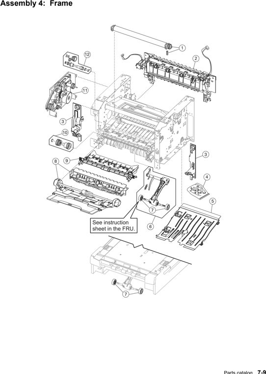 Assembly 4: Frame parts diagram - Lexmark X264 X363 X364 Parts