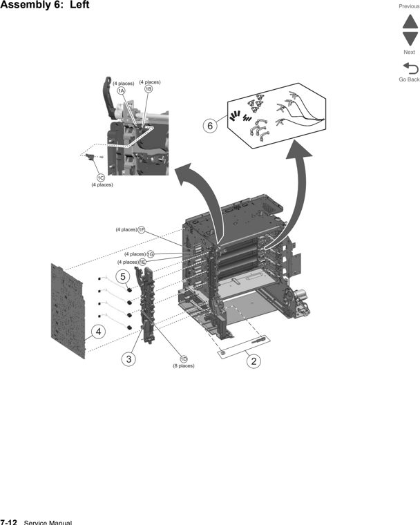 Assembly 6: Left parts diagram - Lexmark C746 & C748 Parts