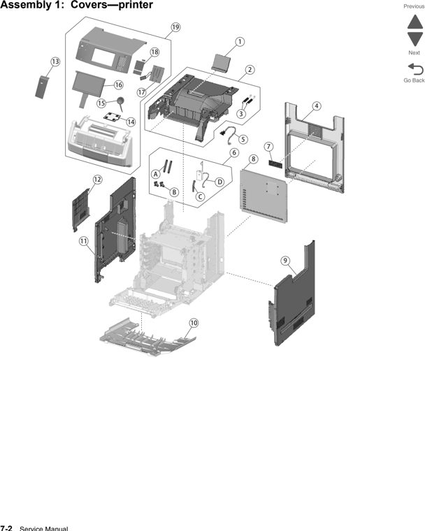 Assembly 1: Covers—Printer parts diagram - Lexmark X746 & X748 Parts