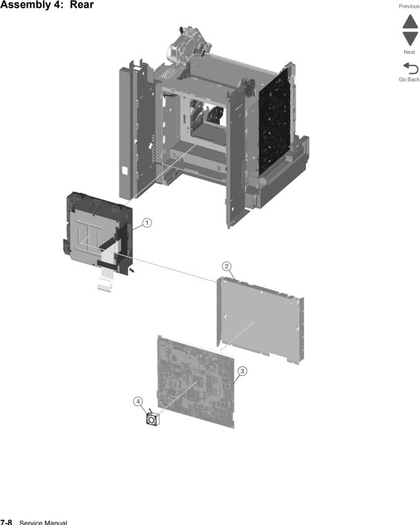 Assembly 4: Rear parts diagram - Lexmark X746 & X748 Parts