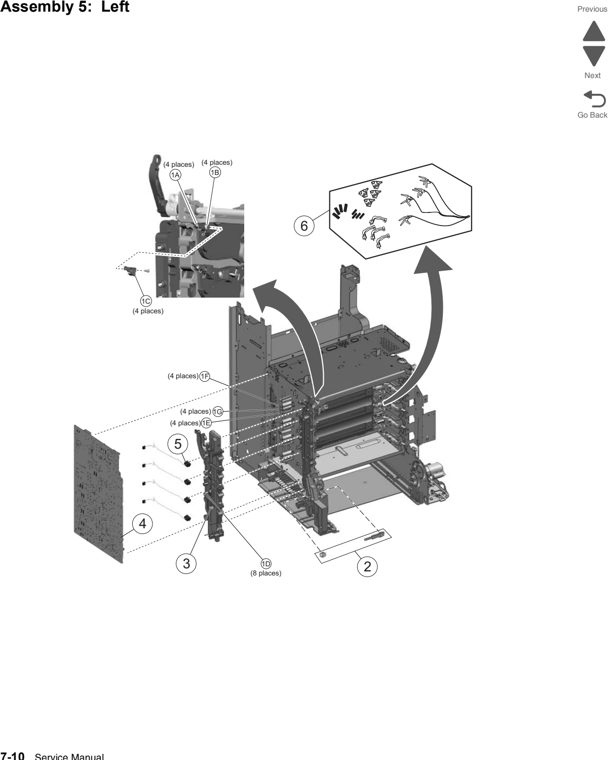 Assembly 5: Left parts diagram - Lexmark X746 & X748 Parts