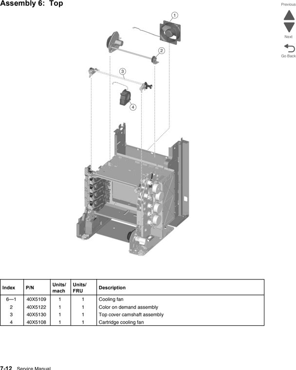 Assembly 6: Top parts diagram - Lexmark X746 & X748 Parts
