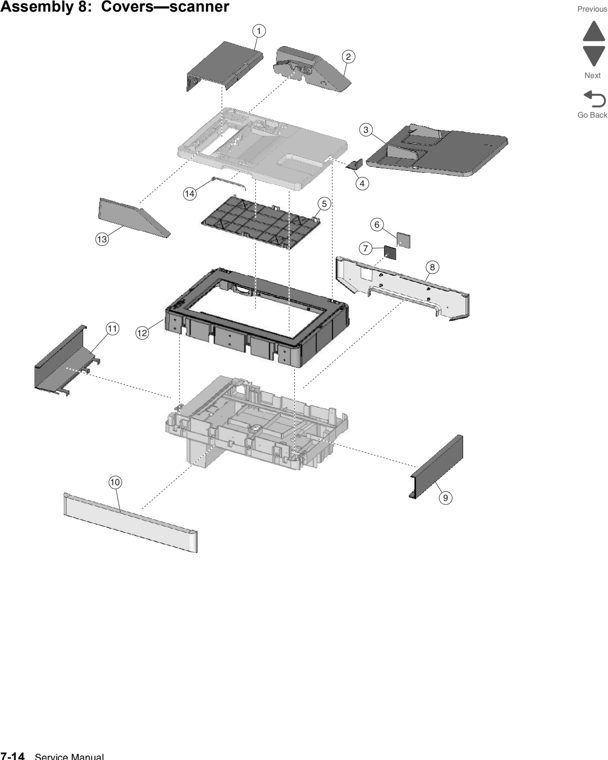 Assembly 8: Covers—Scanner parts diagram - Lexmark X746 & X748 Parts
