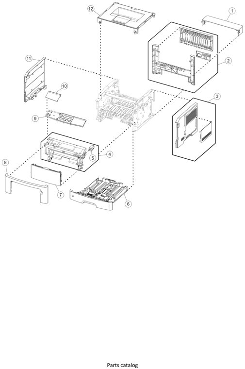 Assembly 1: Covers parts diagram - Lexmark MS410 Parts