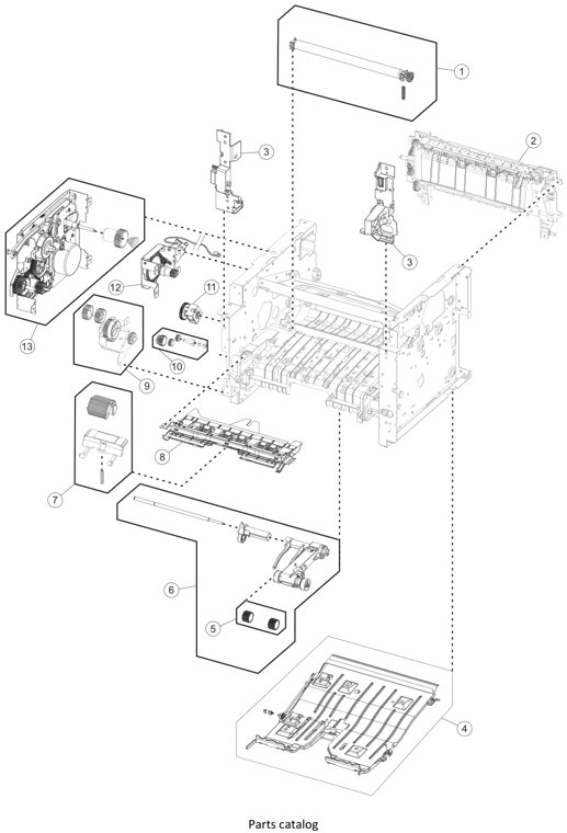 Assembly 4: Frame parts diagram - Lexmark MS410 Parts
