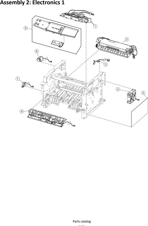 Assembly 2: Electronics 1 parts diagram - Lexmark MS310 Parts