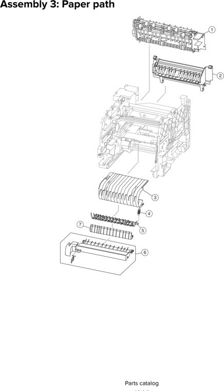Assembly 3: Paper path parts diagram - Lexmark Parts For MX810 MX811 MX812 MX710 MX711 XM7155 XM7163 XM7170 MFP