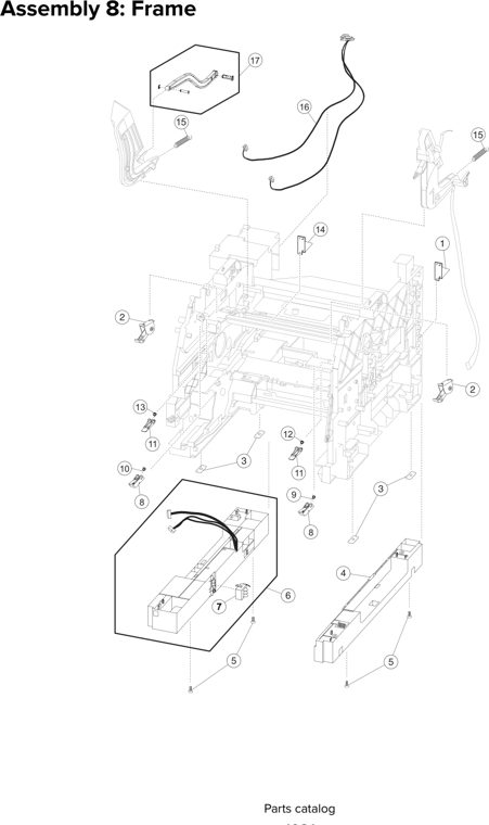 Assembly 8: Frame parts diagram - Lexmark Parts For MX810 MX811 MX812 MX710 MX711 XM7155 XM7163 XM7170 MFP