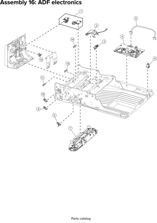 Assembly 16: ADF electronics parts diagram - Lexmark Parts For MX810 MX811 MX812 MX710 MX711 XM7155 XM7163 XM7170 MFP