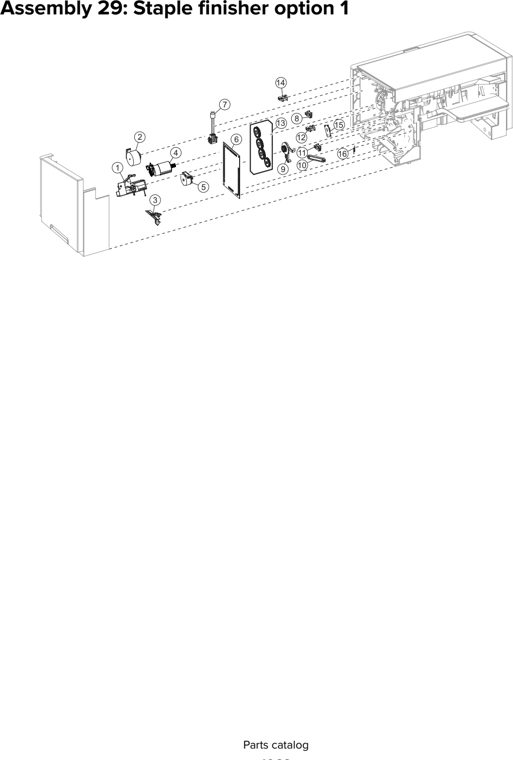 Assembly 29: Staple finisher option 1 parts diagram - Lexmark Parts For MX810 MX811 MX812 MX710 MX711 XM7155 XM7163 XM7170 MFP
