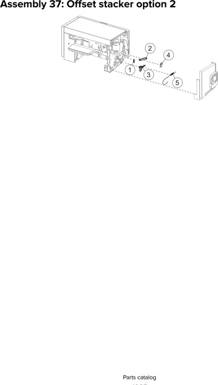 Assembly 37: Offset stacker option 2 parts diagram - Lexmark Parts For MX810 MX811 MX812 MX710 MX711 XM7155 XM7163 XM7170 MFP