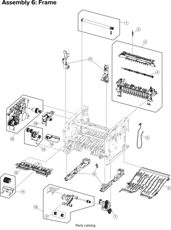 Assembly 6: Frame parts diagram - Lexmark MX610 MX617 MX611 MFP Parts