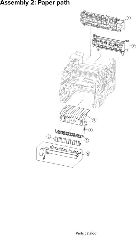 Assembly 2: Paper path parts diagram - Lexmark MS810 MS811 MS812 MS710 MS711 M5155 M5163 M5170 ST9730 Parts