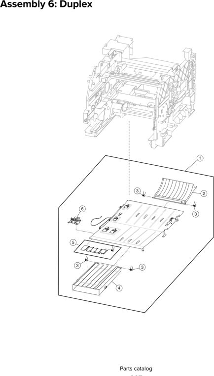Assembly 6: Duplex parts diagram - Lexmark MS810 MS811 MS812 MS710 MS711 M5155 M5163 M5170 ST9730 Parts