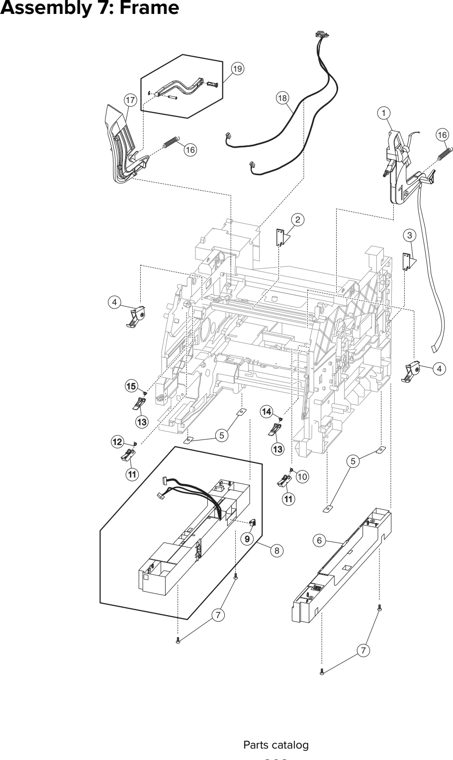 Assembly 7: Frame parts diagram - Lexmark MS810 MS811 MS812 MS710 MS711 M5155 M5163 M5170 ST9730 Parts