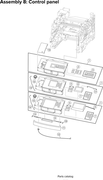 Assembly 8: Control panel parts diagram - Lexmark MS810 MS811 MS812 MS710 MS711 M5155 M5163 M5170 ST9730 Parts