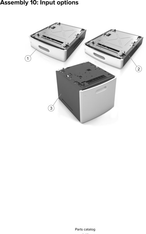 Assembly 10: Input options parts diagram - Lexmark MS810 MS811 MS812 MS710 MS711 M5155 M5163 M5170 ST9730 Parts