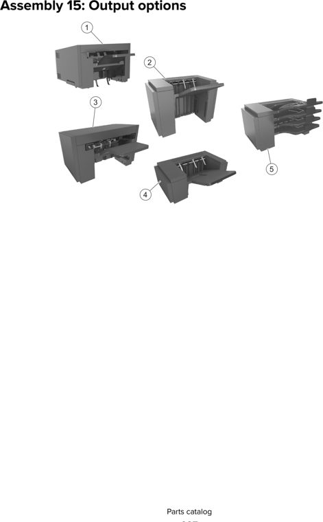 Assembly 15: Output options parts diagram - Lexmark MS810 MS811 MS812 MS710 MS711 M5155 M5163 M5170 ST9730 Parts