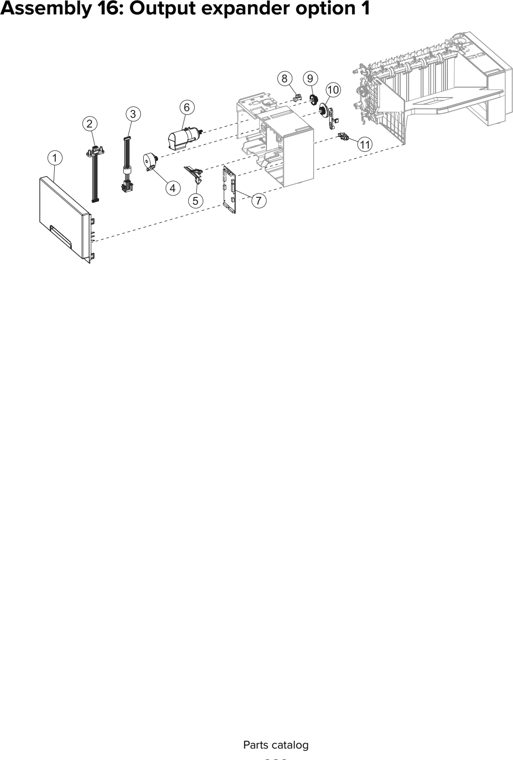 Assembly 16: Output expander option 1 parts diagram - Lexmark MS810 MS811 MS812 MS710 MS711 M5155 M5163 M5170 ST9730 Parts