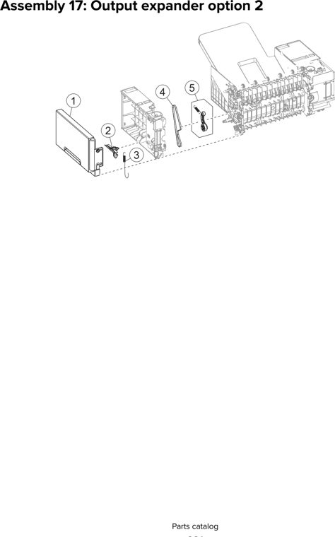 Assembly 17: Output expander option 2 parts diagram - Lexmark MS810 MS811 MS812 MS710 MS711 M5155 M5163 M5170 ST9730 Parts