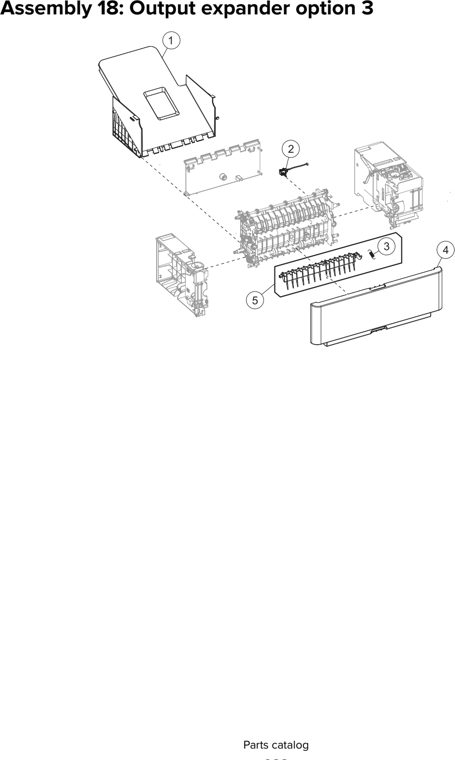 Assembly 18: Output expander option 3 parts diagram - Lexmark MS810 MS811 MS812 MS710 MS711 M5155 M5163 M5170 ST9730 Parts