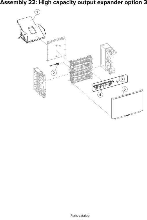 Assembly 22: High capacity output expander option 3 parts diagram - Lexmark MS810 MS811 MS812 MS710 MS711 M5155 M5163 M5170 ST9730 Parts
