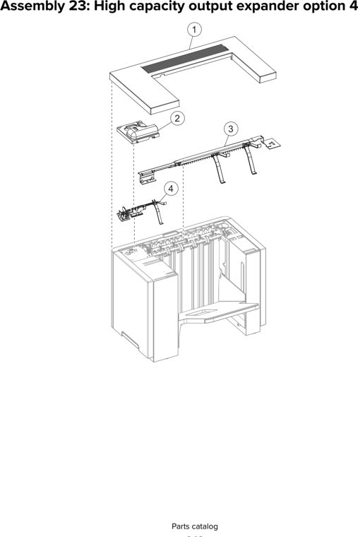 Assembly 23: High capacity output expander option 4 parts diagram - Lexmark MS810 MS811 MS812 MS710 MS711 M5155 M5163 M5170 ST9730 Parts