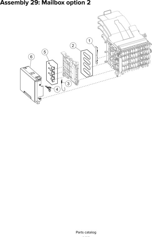 Assembly 29: Mailbox option 2 parts diagram - Lexmark MS810 MS811 MS812 MS710 MS711 M5155 M5163 M5170 ST9730 Parts