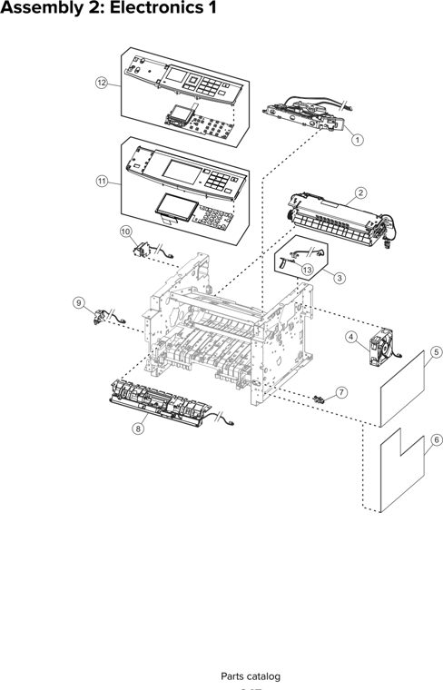 Assembly 2: Electronics 1 parts diagram - Lexmark MS510 MS517 MS610 MS617 M1145 M3150 Parts