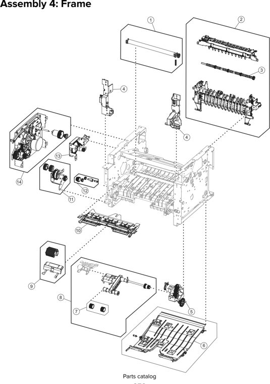 Assembly 4: Frame parts diagram - Lexmark MS510 MS517 MS610 MS617 M1145 M3150 Parts