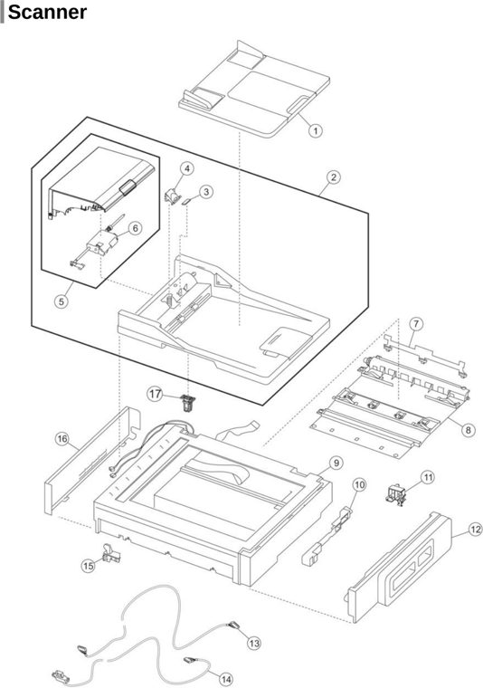 Assembly 2: Scanner parts diagram - Lexmark CX310 CX317 CX410 CX417 CX510 CX517 XC2132 Parts