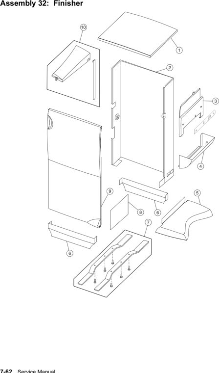 Assembly 32: Finisher parts diagram - Lexmark C75x & C76x Options Parts