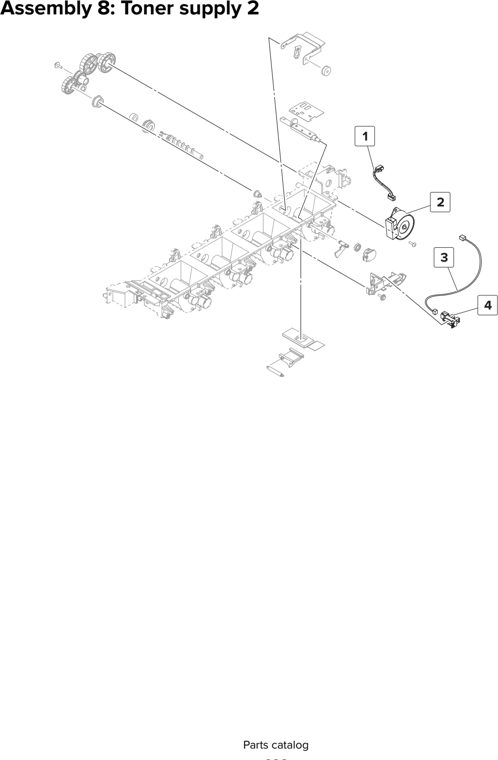 Assembly 8: Toner supply 2 parts diagram - Lexmark MX910 MX911 MX912 MFP Series Parts