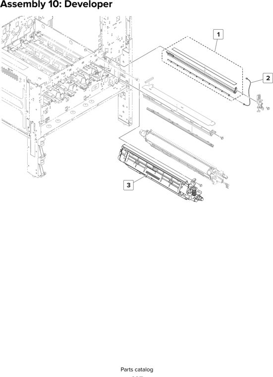 Assembly 10: Developer parts diagram - Lexmark MX910 MX911 MX912 MFP Series Parts