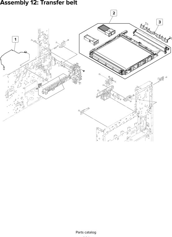 Assembly 12: Transfer belt parts diagram - Lexmark MX910 MX911 MX912 MFP Series Parts