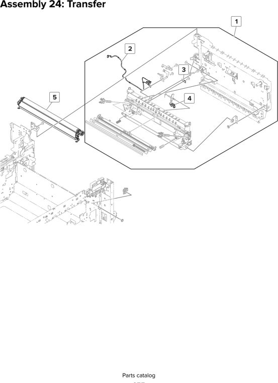 Assembly 24: Transfer parts diagram - Lexmark MX910 MX911 MX912 MFP Series Parts